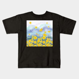 Daylily flowers over stormy sky Kids T-Shirt